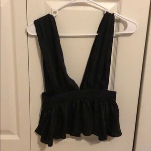 Black apron style top